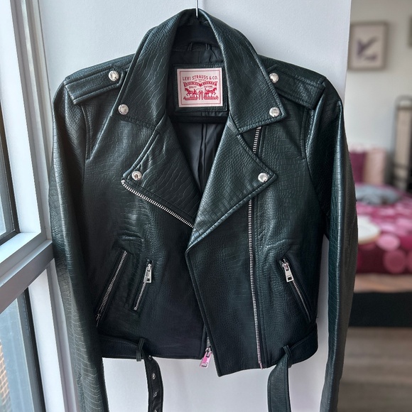 (SOLD) Levis Croc Moto Leather Jacket - Picture 1 of 6